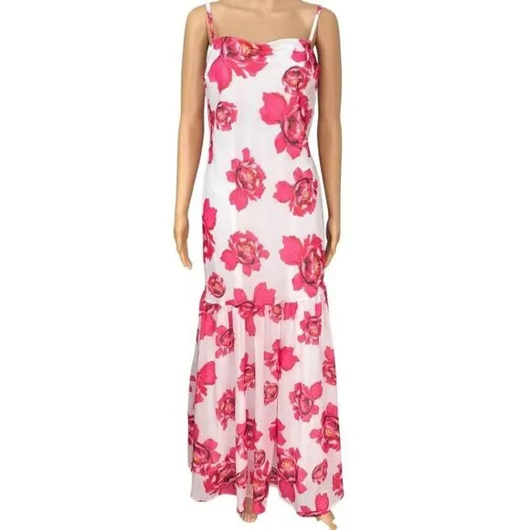 Here comes the sun maxi floral dress cotton blend size L - Picture 2 of 9